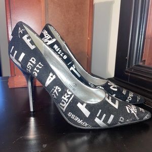 Silver and Black Pumps